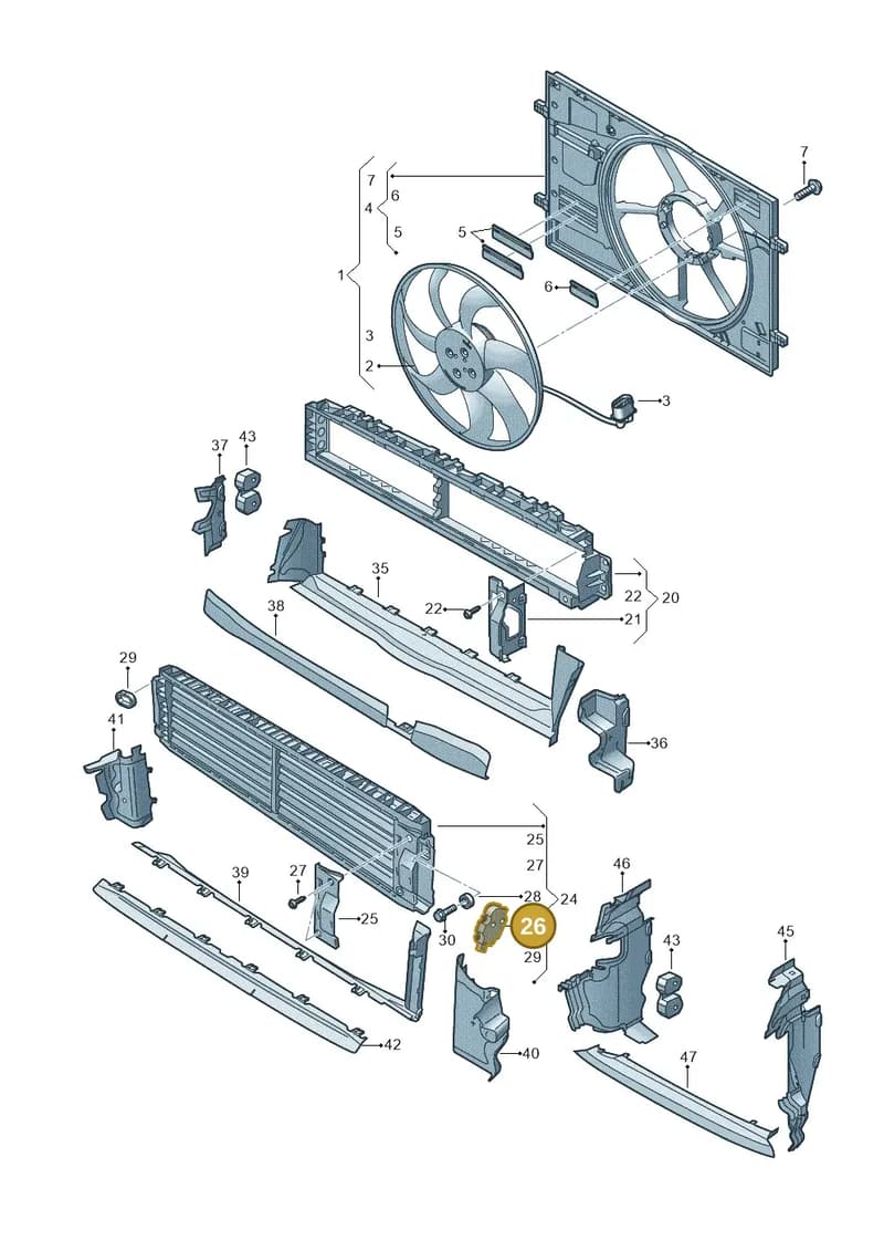 95C965501G — Audi A3 Sportback (2019-2025) diagram 596121910, position 26