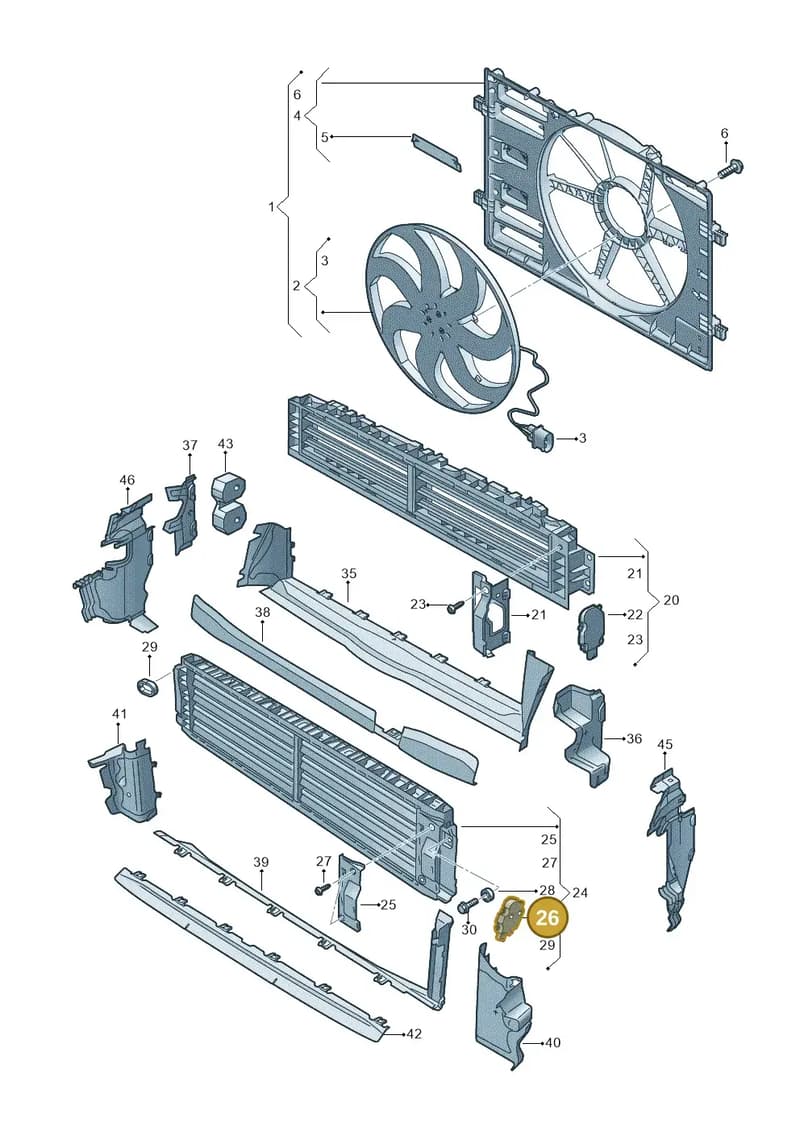 95C965501G — Audi A3 Sportback (2019-2025) diagram 596121965, position 26