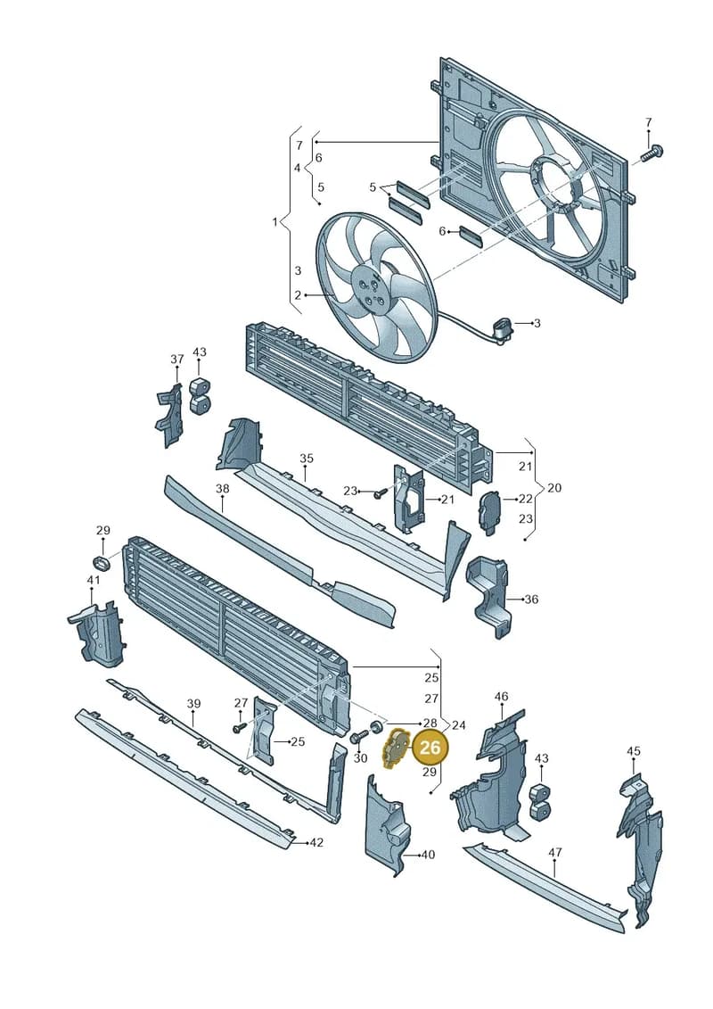 95C965501G — Audi A3 Sportback (2019-2025) diagram 596121970, position 26
