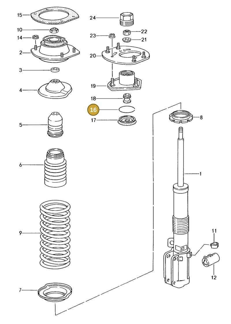 96434318880 — Porsche Carrera 4 Cabrio (1993-1998) diagram p17402000, position 16