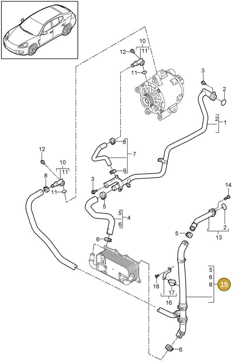 97010680100 — Porsche Panamera (2009-2016) diagram p35105030, position 15