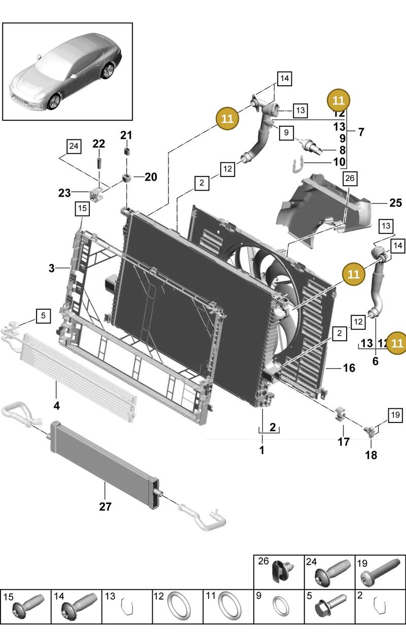 97010680100 — Porsche Panamera (2016-2020) diagram p49105040, position 11