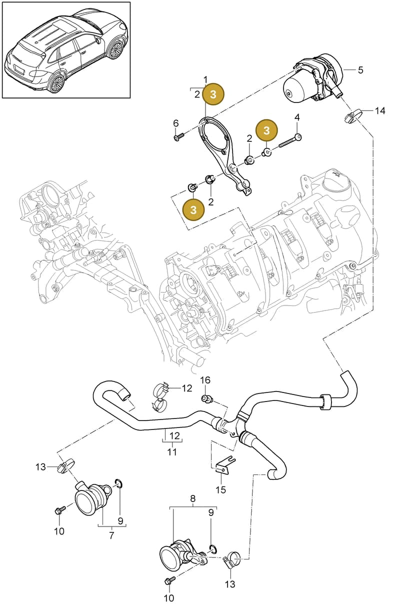 97011324100 — Porsche Cayenne (2010-2018) diagram p37108000, position 3