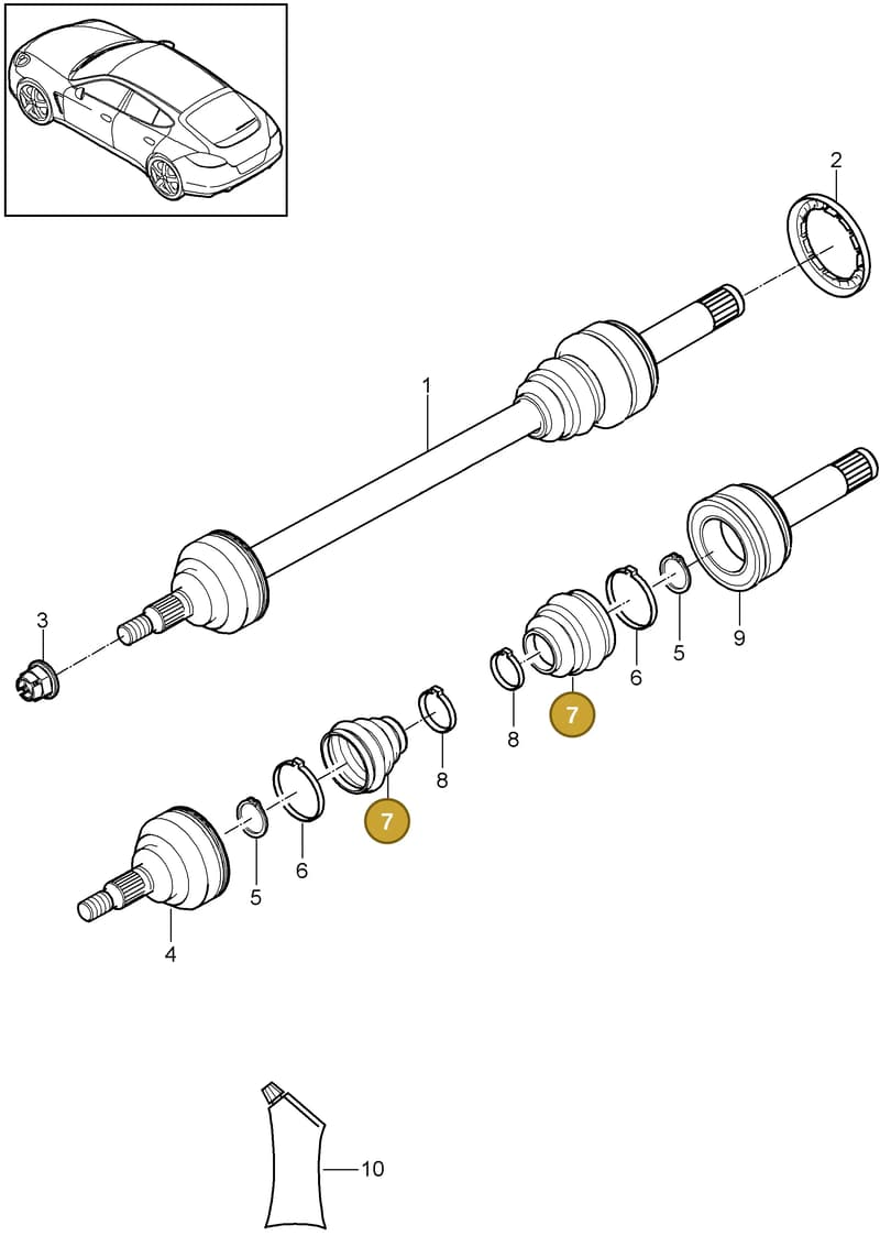 97033229300 — Porsche Panamera (2009-2016) diagram p35501040, position 7