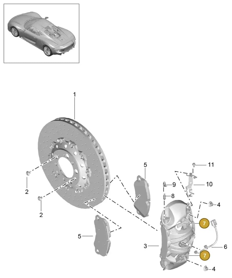 97035195901 — Porsche 918 Spyder (2014-2015) diagram p43602000, position 7