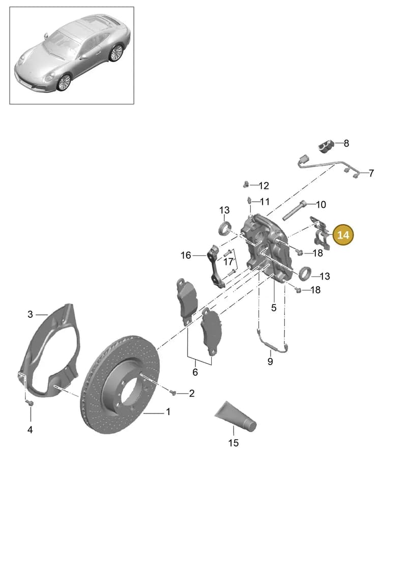 97035195901 — Porsche 911 (2016-2019) diagram p47602000, position 14