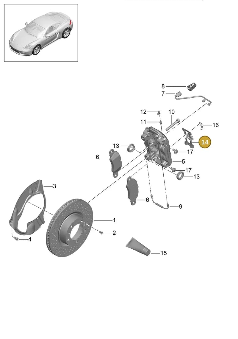 97035195901 — Porsche Cayman (2016-2019) diagram p50602000, position 14
