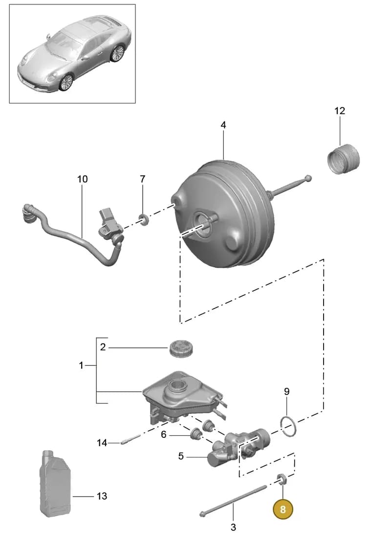 97035592500 — Porsche 911 (2016-2019) diagram p47604000, position 8