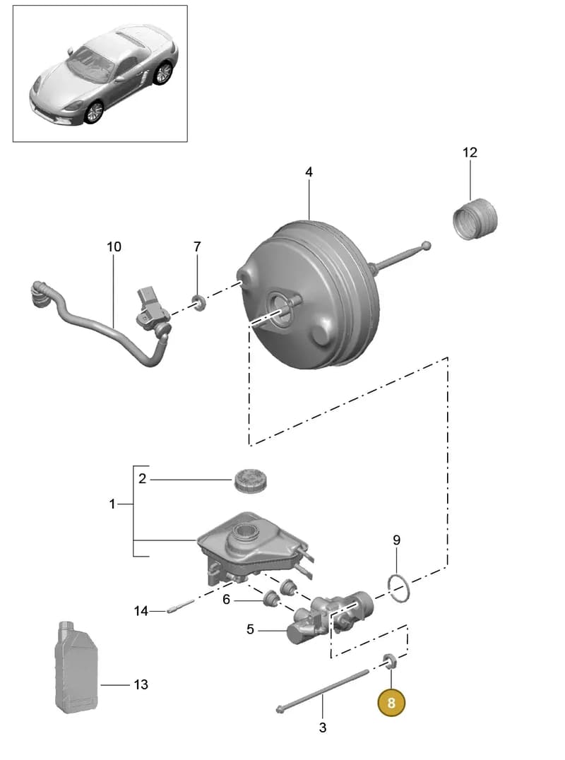 97035592500 — Porsche Boxster (2016-2019) diagram p48604000, position 8