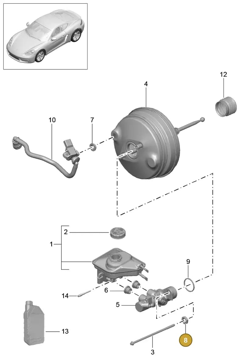 97035592500 — Porsche Cayman (2016-2019) diagram p50604000, position 8