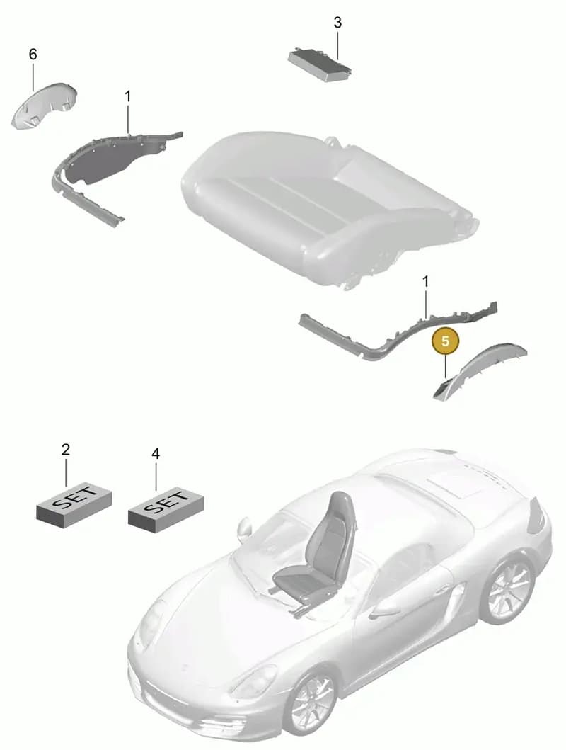 97052151900 — Porsche Boxster (2012-2016) diagram p39817009, position 5