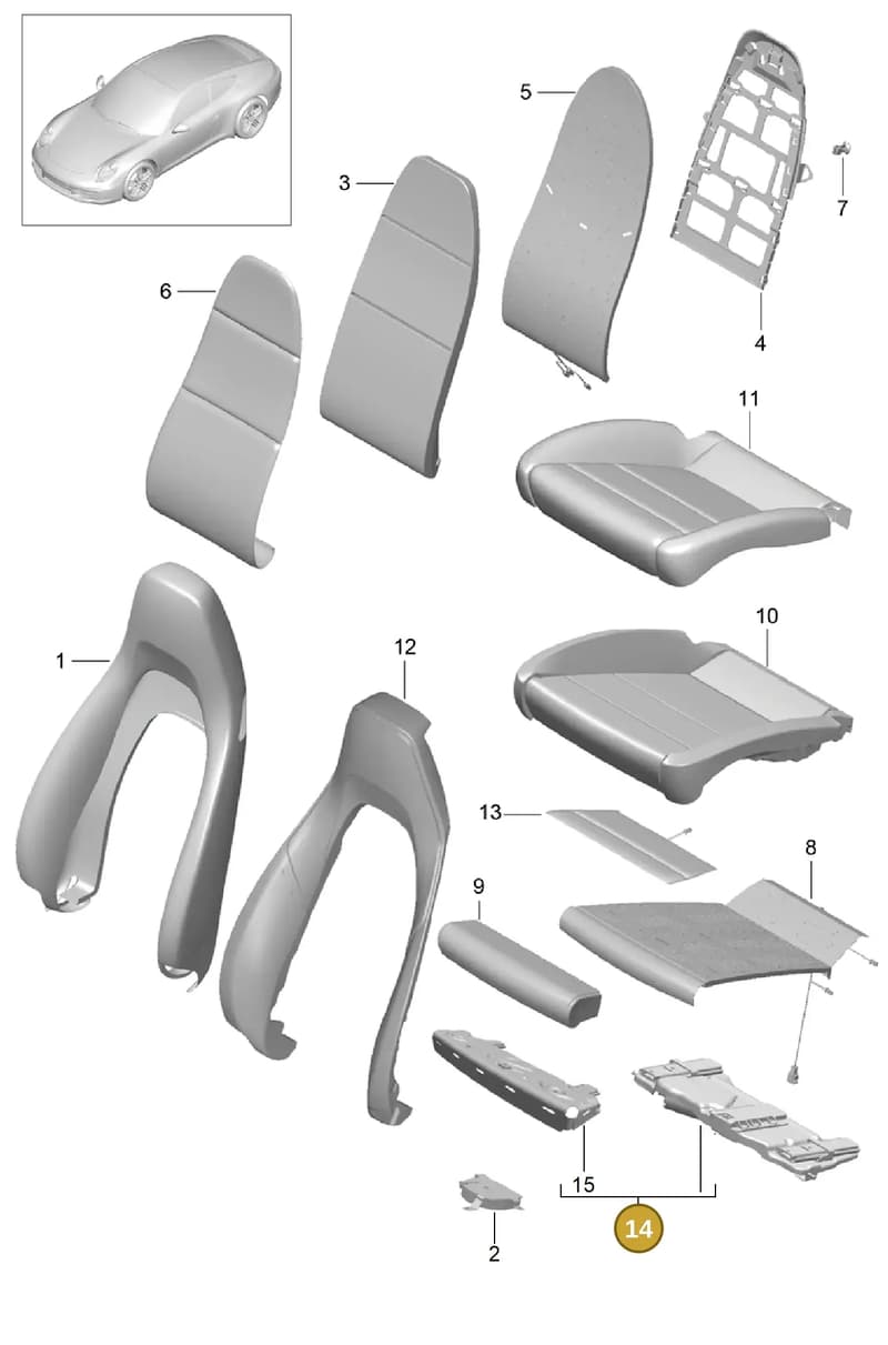 97052174900 — Porsche 991 Carrera 4 (2011-2016) diagram p38817002, position 14