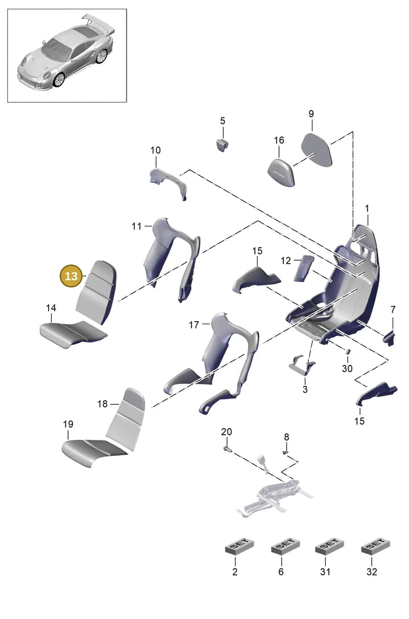 97052174900 — Porsche 911 (2013-2020) diagram p42817010, position 13