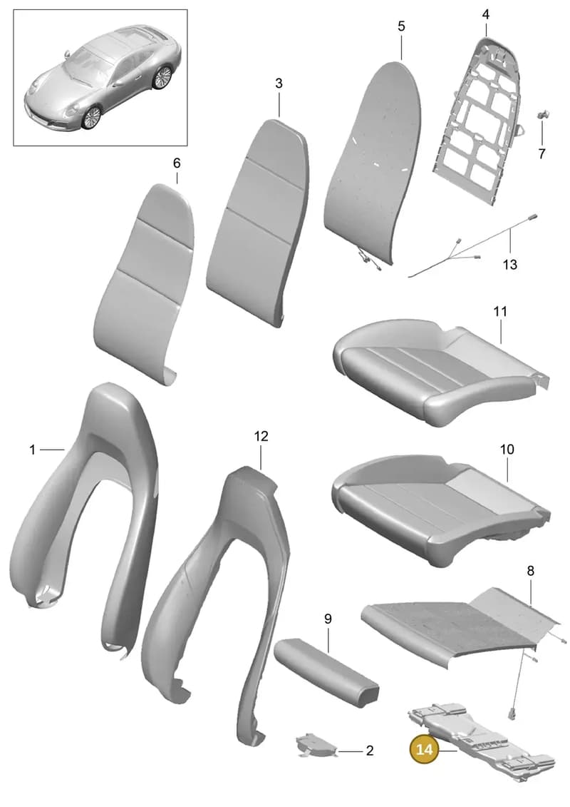 97052174900 — Porsche 911 (2016-2019) diagram p47817002, position 14