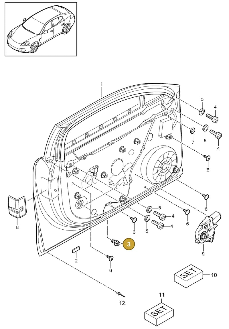 97053755700 — Porsche Panamera (2009-2016) diagram p35804030, position 3