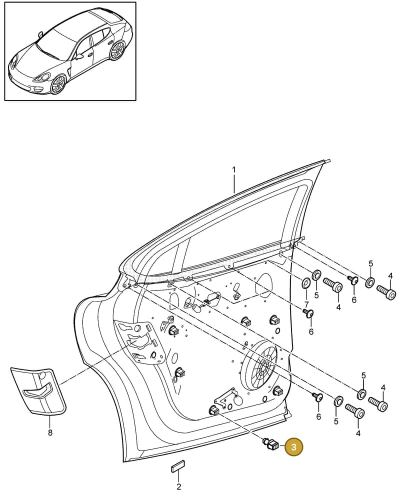 97053755700 — Porsche Panamera (2009-2016) diagram p35804040, position 3