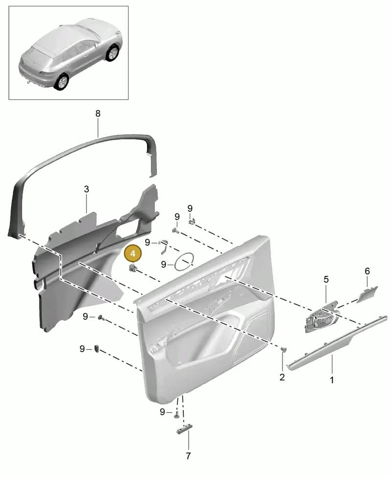 97053755700 — Porsche Macan (2013-2018) diagram p44808040, position 4