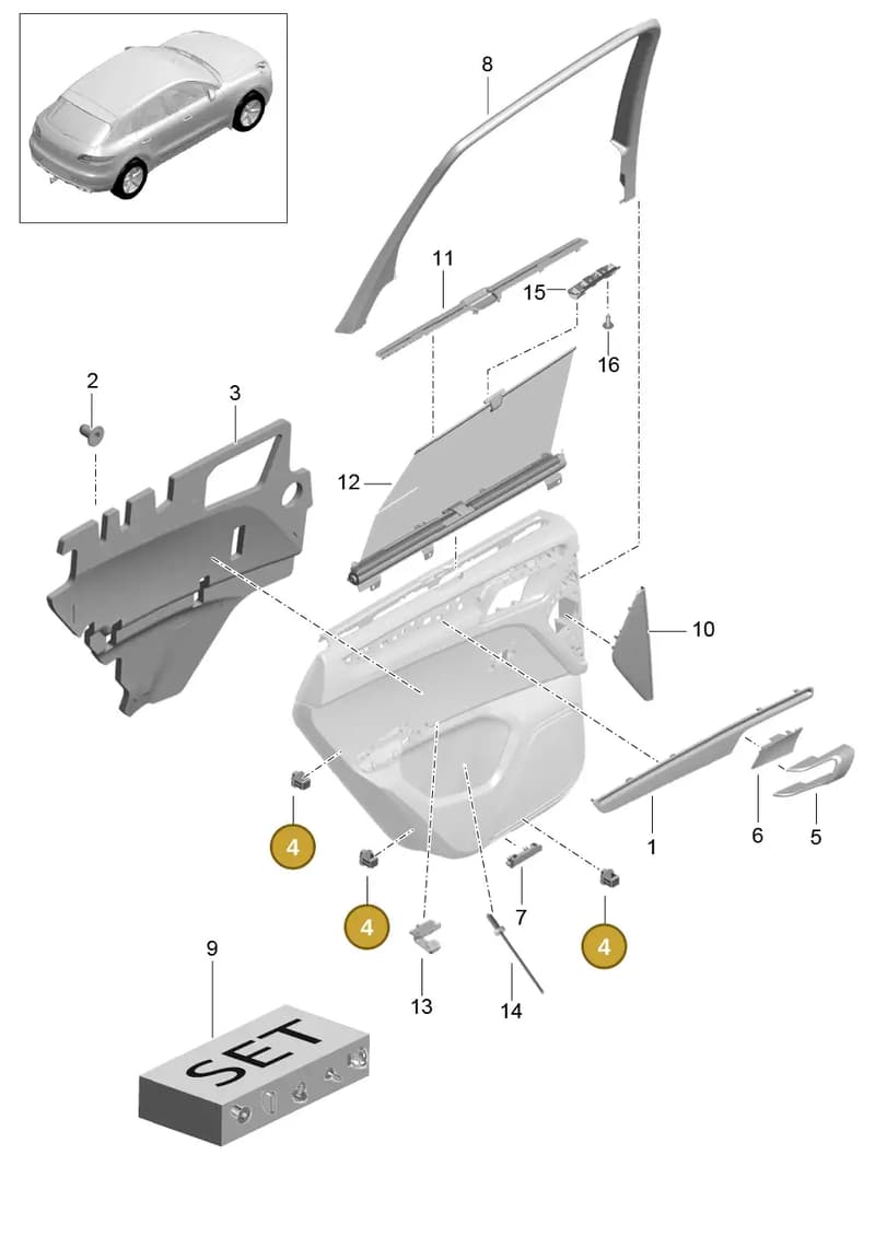 97053755700 — Porsche Macan (2013-2018) diagram p44808090, position 4