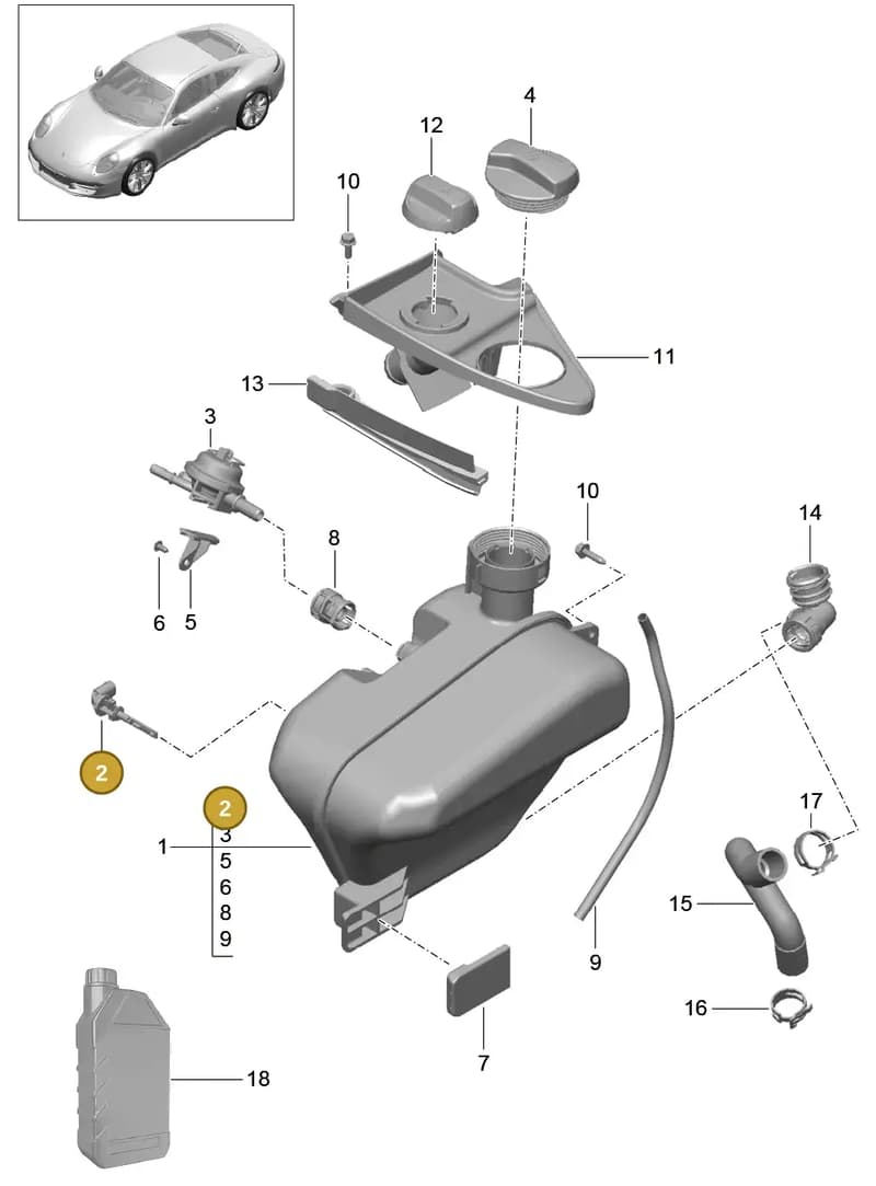 97060650300 — Porsche 991 Carrera 4 (2011-2016) diagram p38105020, position 2