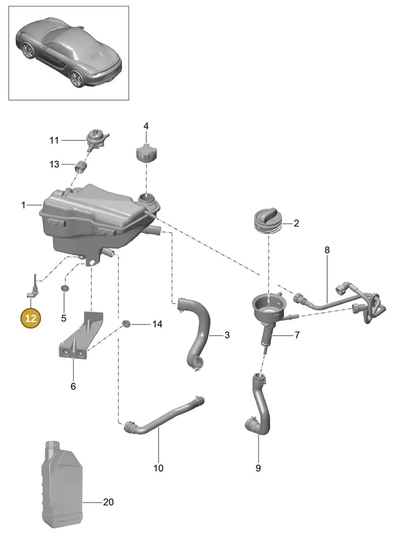 97060650300 — Porsche Boxster (2012-2016) diagram p39105020, position 12
