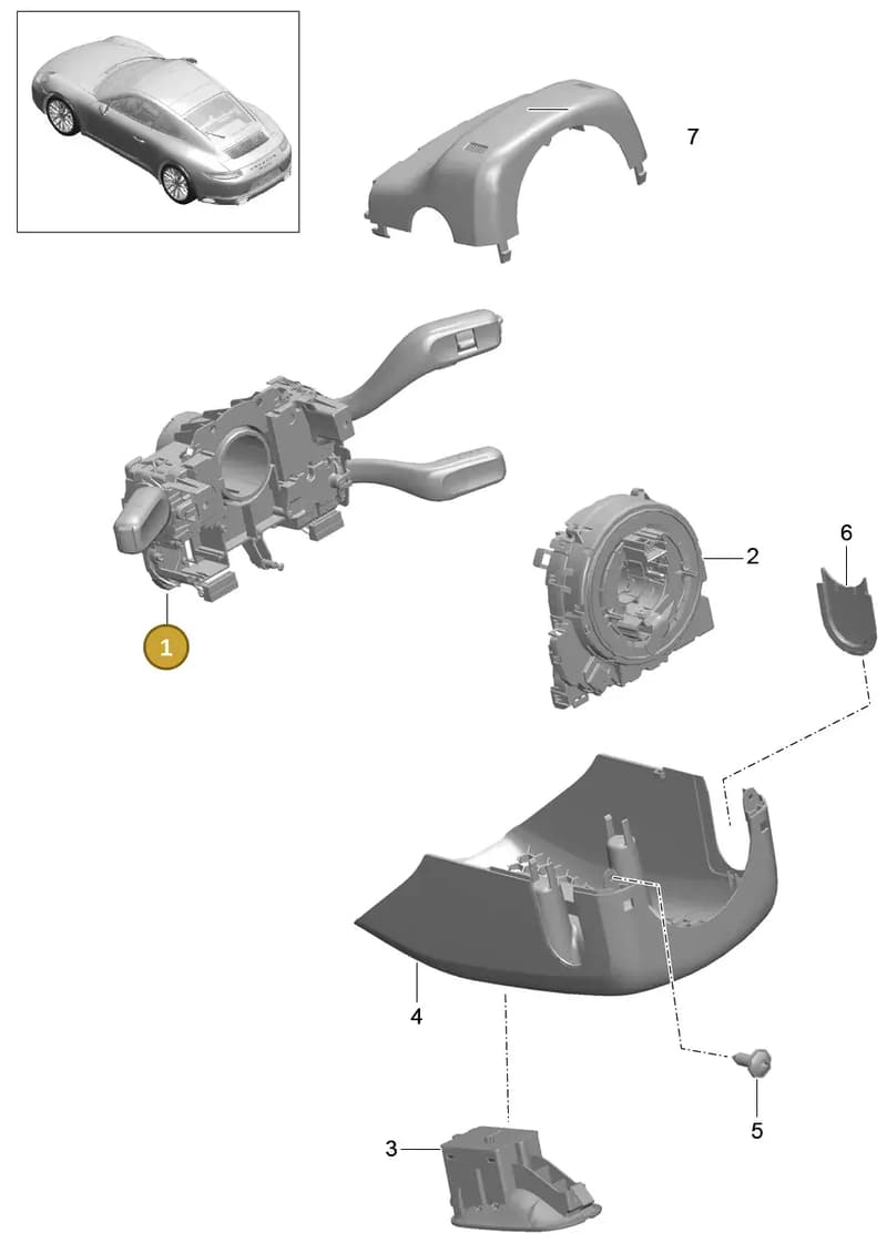 970613071501E0 — Porsche 911 (2016-2019) diagram p47903010, position 1