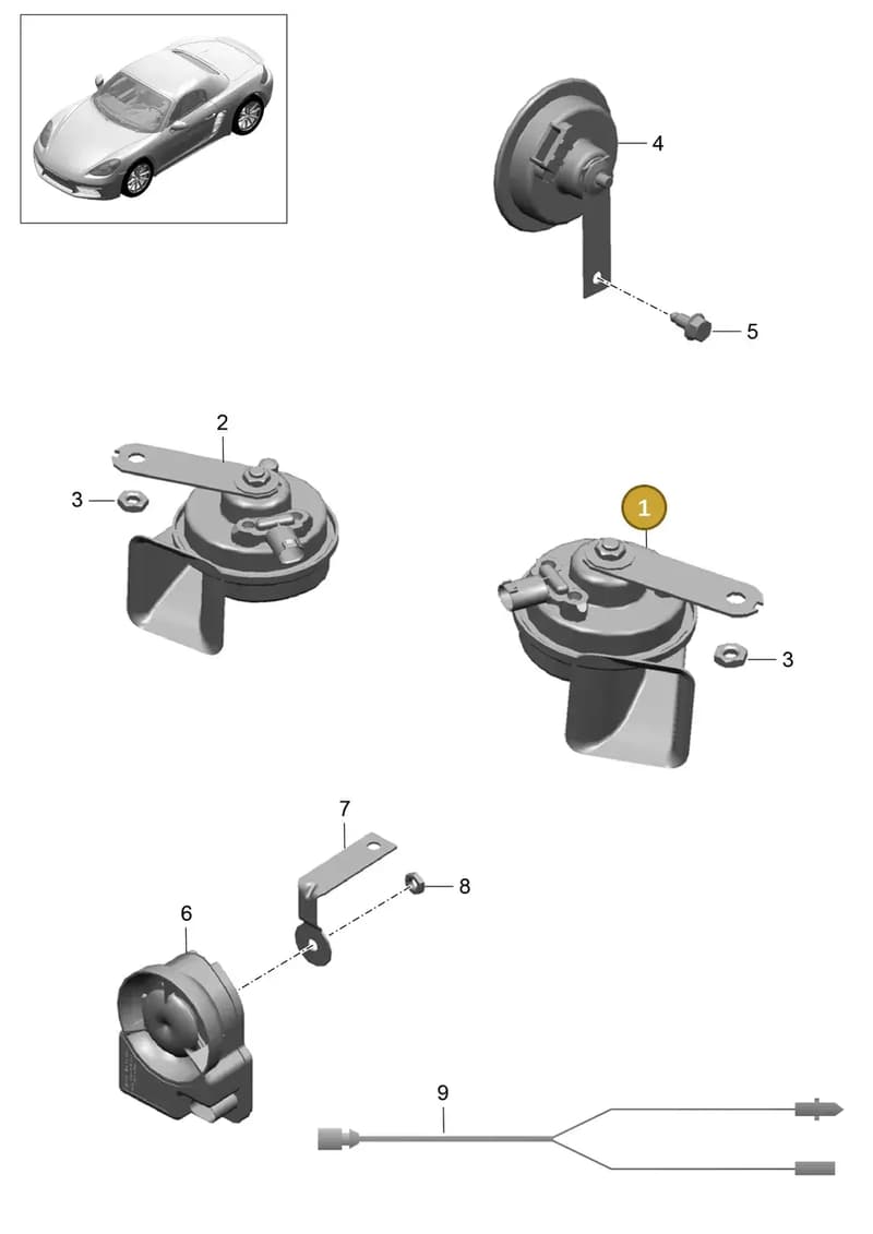 97061353309DML — Porsche Boxster (2016-2019) diagram p48903000, position 1