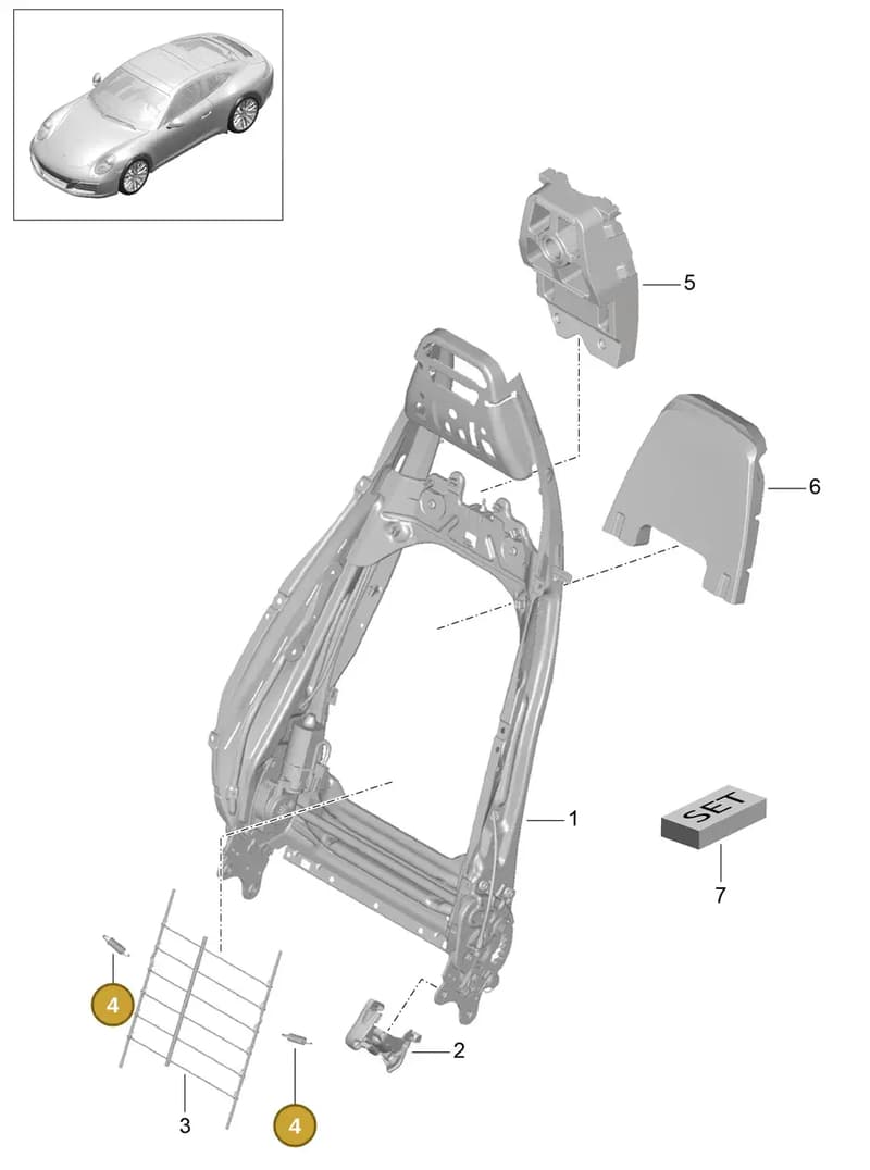 97061853713 — Porsche 911 (2016-2019) diagram p47817021, position 4