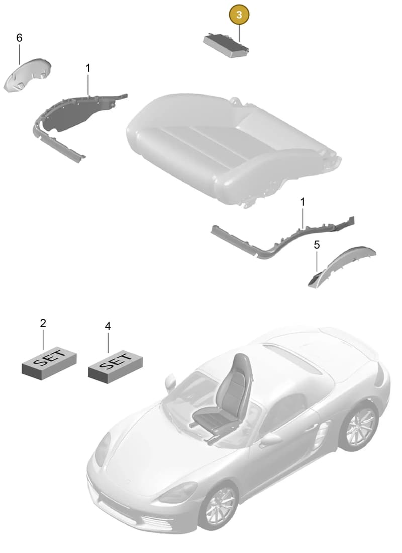 97061853713 — Porsche Boxster (2016-2019) diagram p48817009, position 3