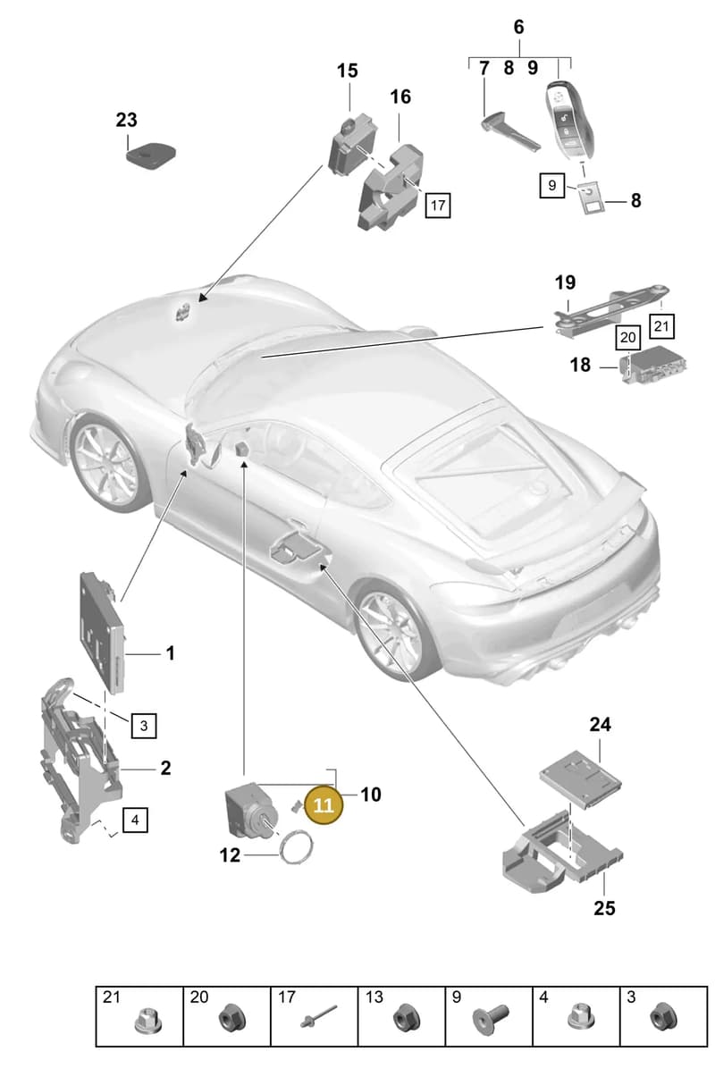 97061895900 — Porsche Cayman (2019-2022) diagram p55901040, position 11