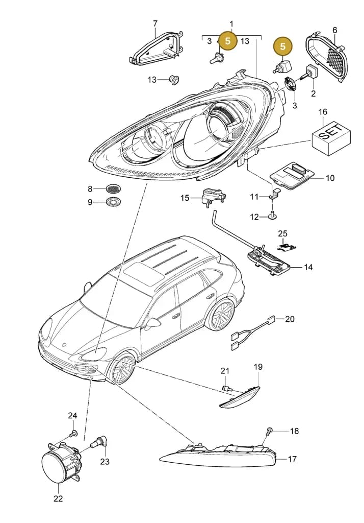 97063114100 — Porsche Cayenne (2010-2018) diagram p37905002, position 5