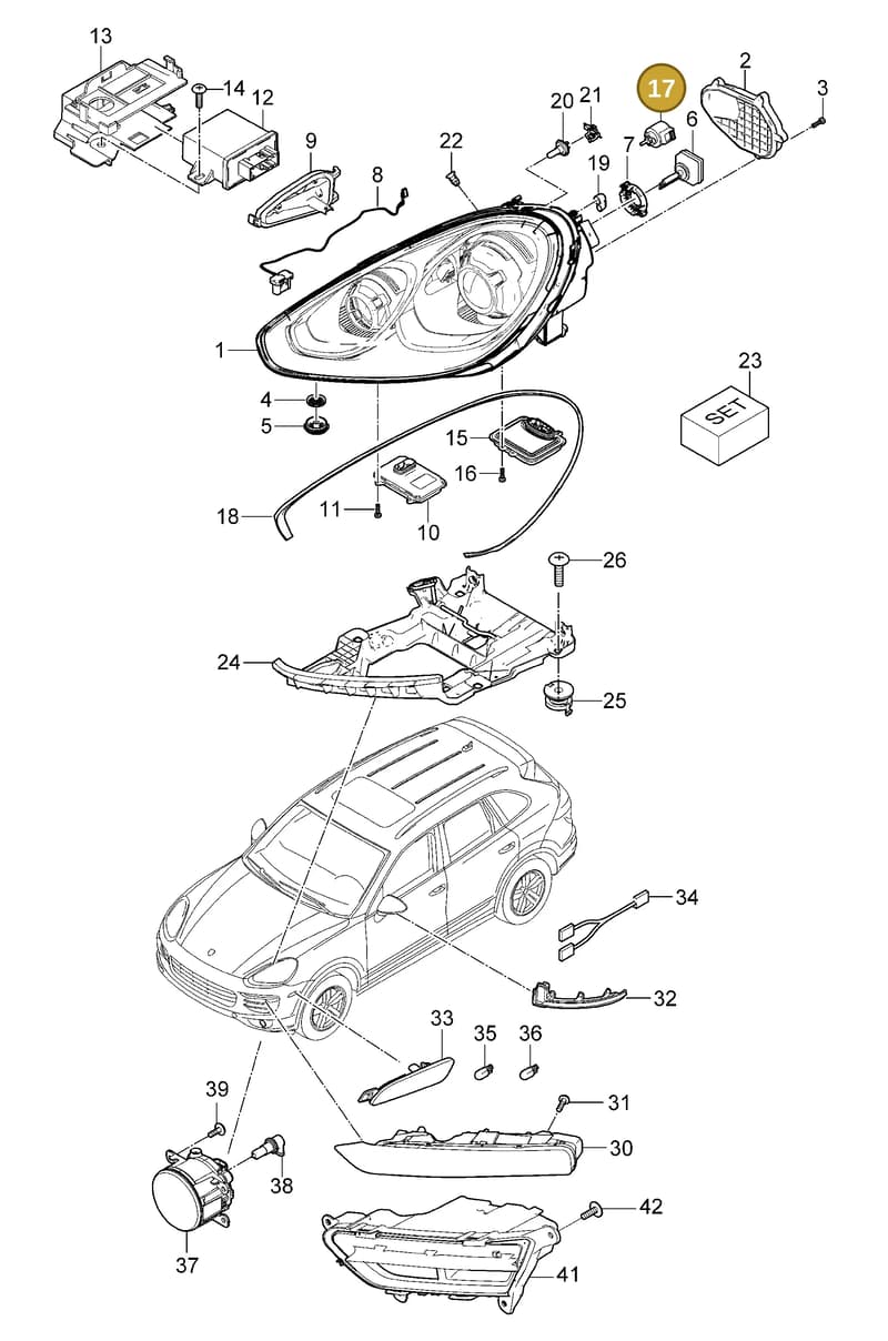 97063115100 — Porsche Cayenne (2010-2018) diagram p37905003, position 17