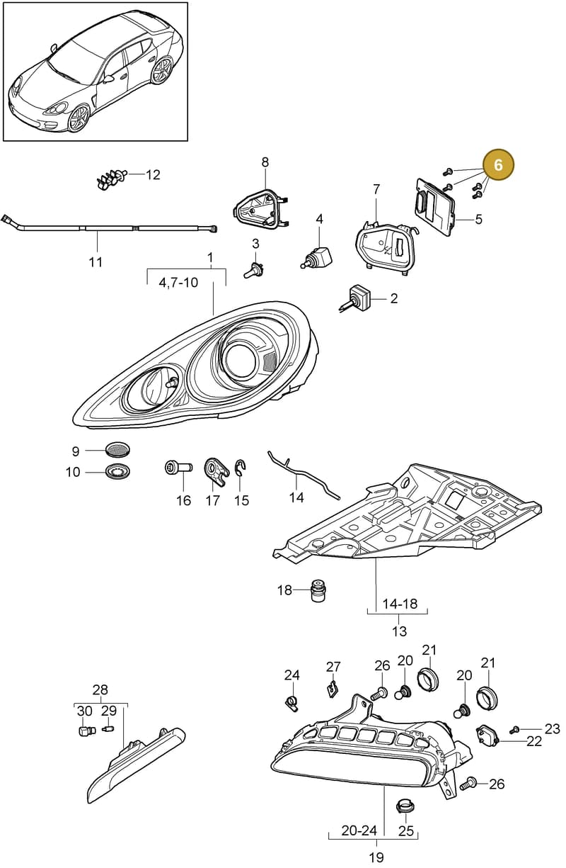 97063119900 — Porsche Panamera (2009-2016) diagram p35905001, position 6