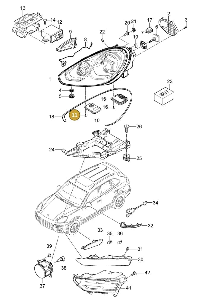 97063119900 — Porsche Cayenne (2010-2018) diagram p37905003, position 11