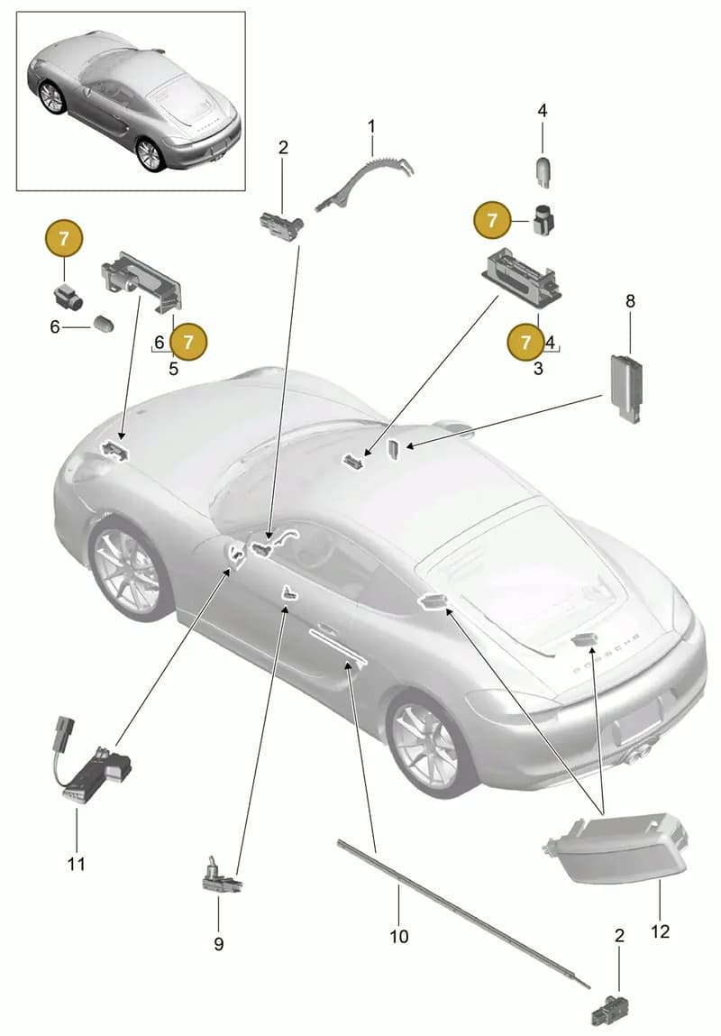97063218700 — Porsche Cayman (2013-2016) diagram p40903004, position 7