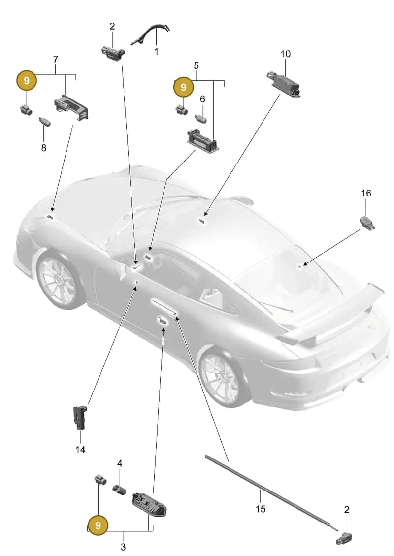 97063218700 — Porsche 911 (2013-2020) diagram p41903004, position 9