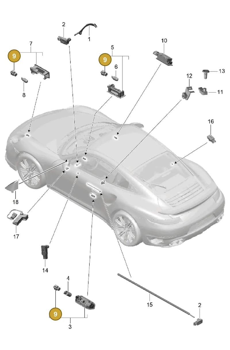 97063218700 — Porsche GT2 RS Clubsport (2013-2020) diagram p42903004, position 9