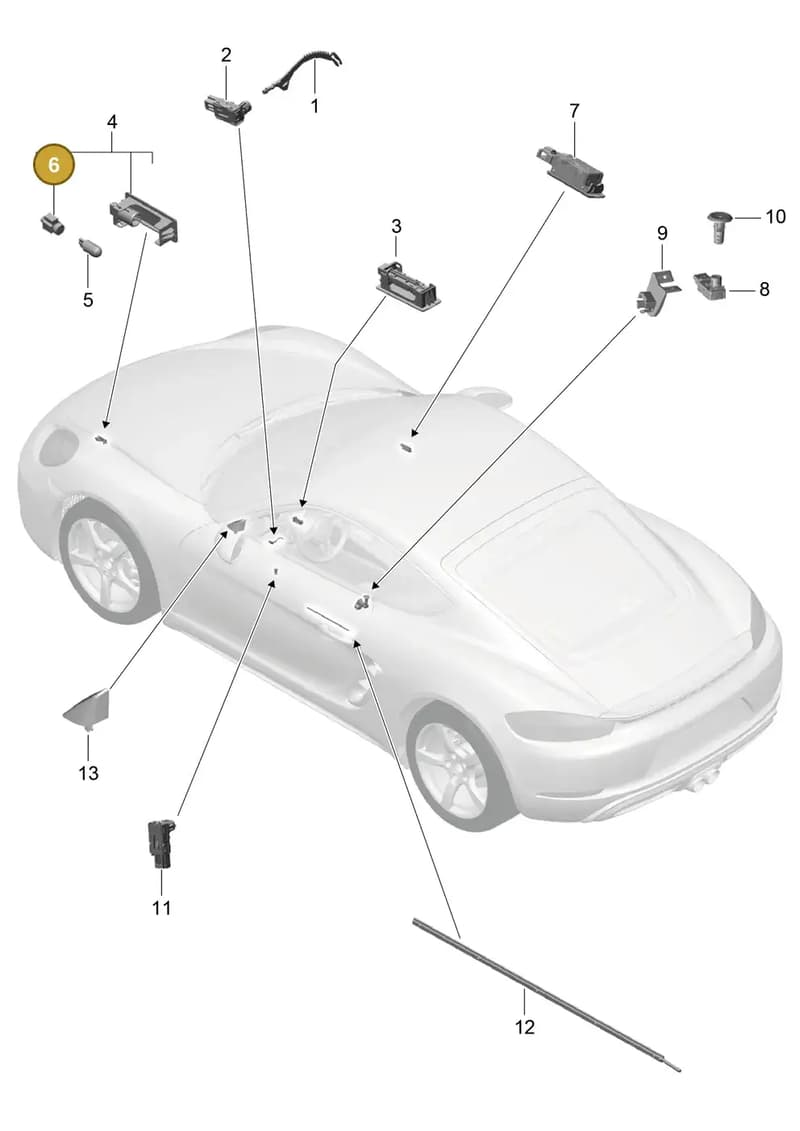 97063218700 — Porsche Cayman (2016-2019) diagram p50903004, position 6