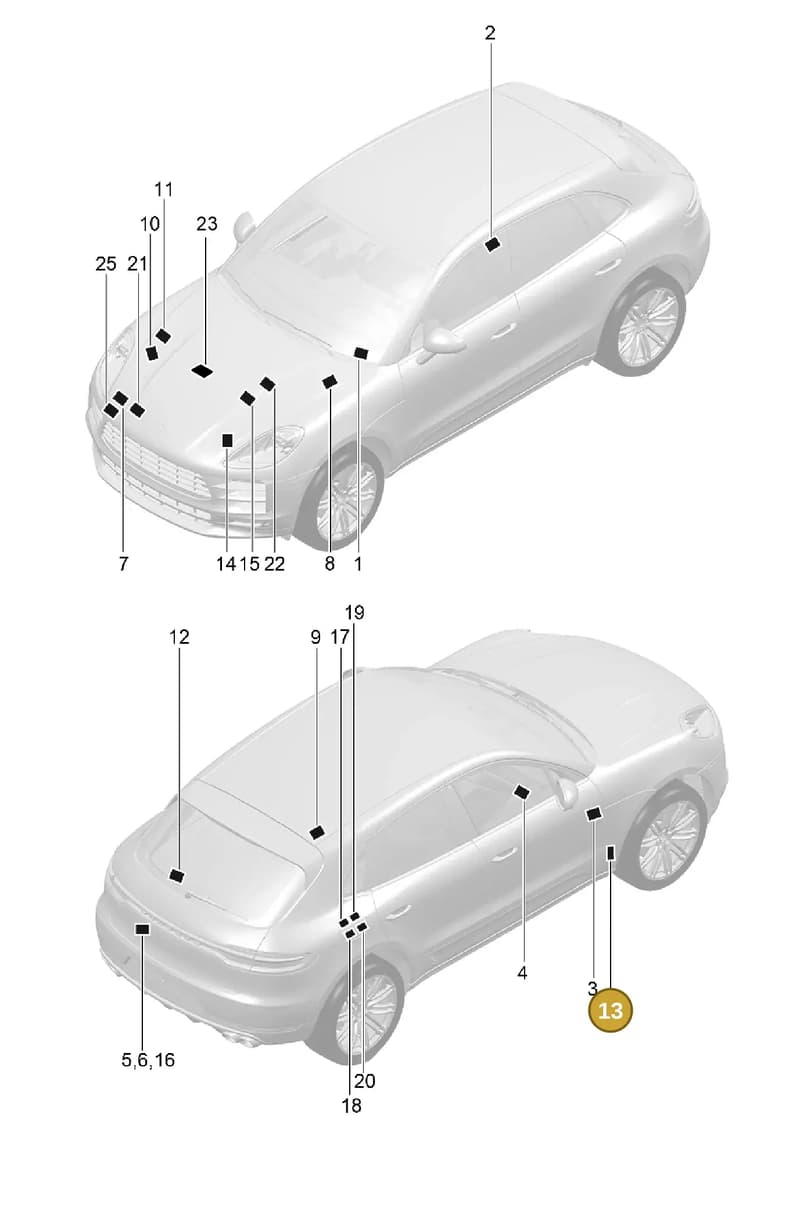 97070152300 — Porsche Macan (2018-2022) diagram p52003000, position 13