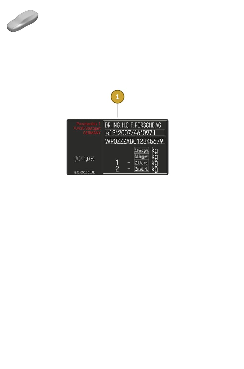 971000101JN — Porsche Panamera (2020-2023) diagram p58001010, position 1