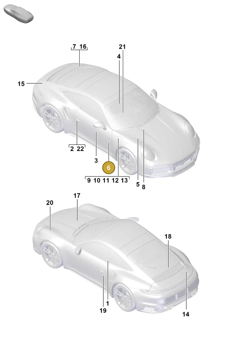 971010036 — Porsche 911 (2020-2022) diagram p57003000, position 6