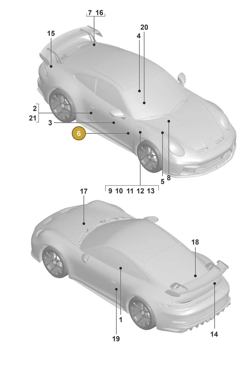971010036 — Porsche 911 (2021-2022) diagram p59003000, position 6