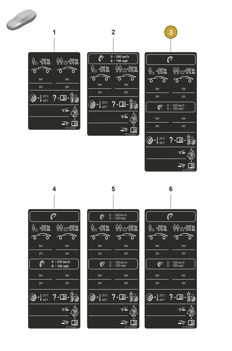 971010052B — Porsche Panamera (2020-2023) diagram p58001100, position 3