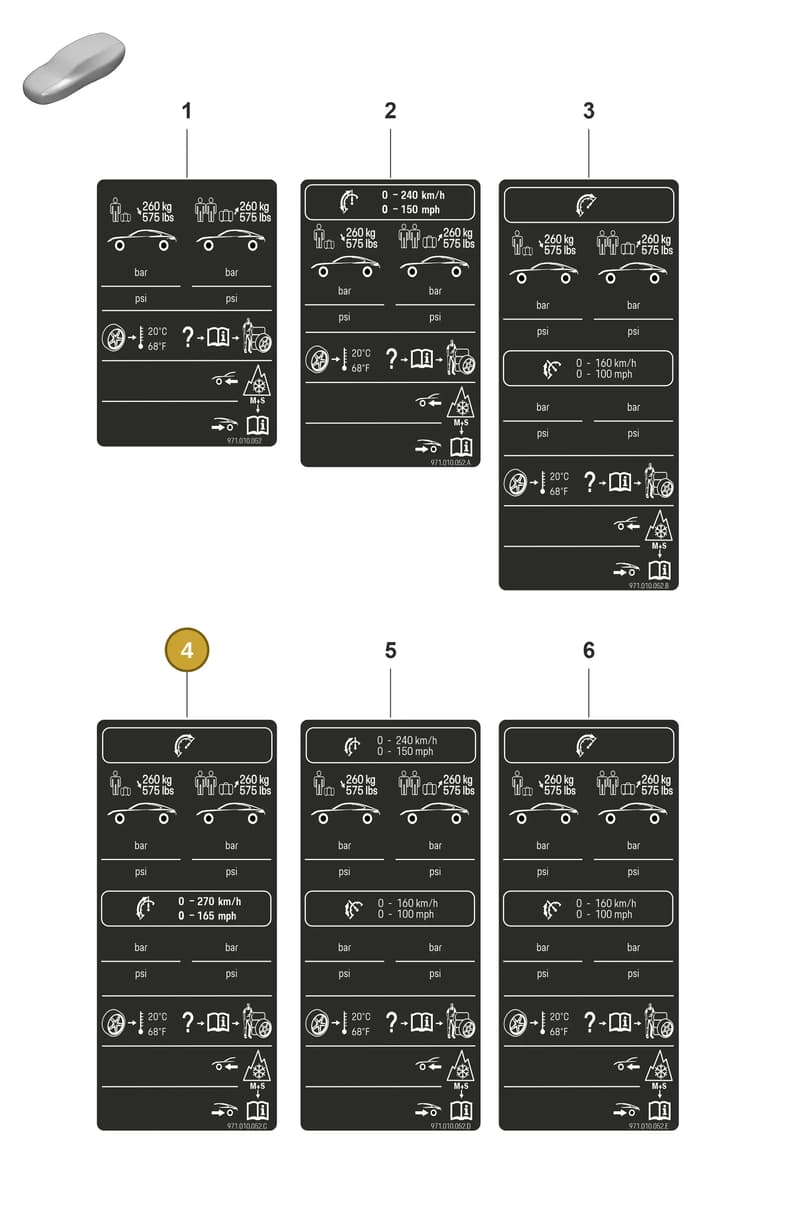 971010052C — Porsche Panamera (2020-2023) diagram p58001100, position 4