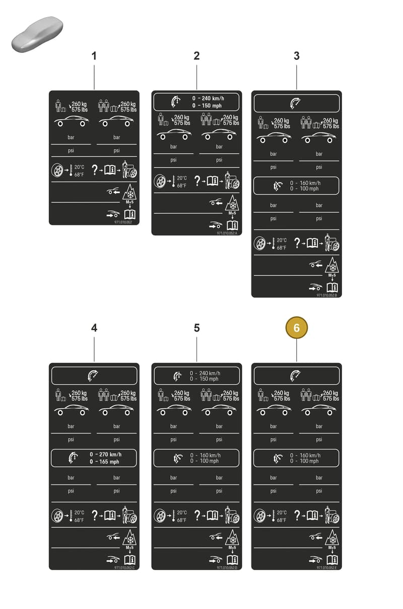 971010052E — Porsche Panamera (2020-2023) diagram p58001100, position 6