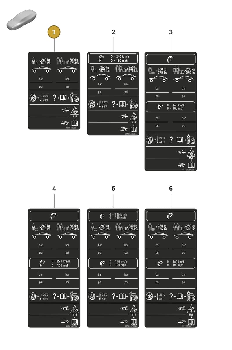 971010052 — Porsche Panamera (2020-2023) diagram p58001100, position 1