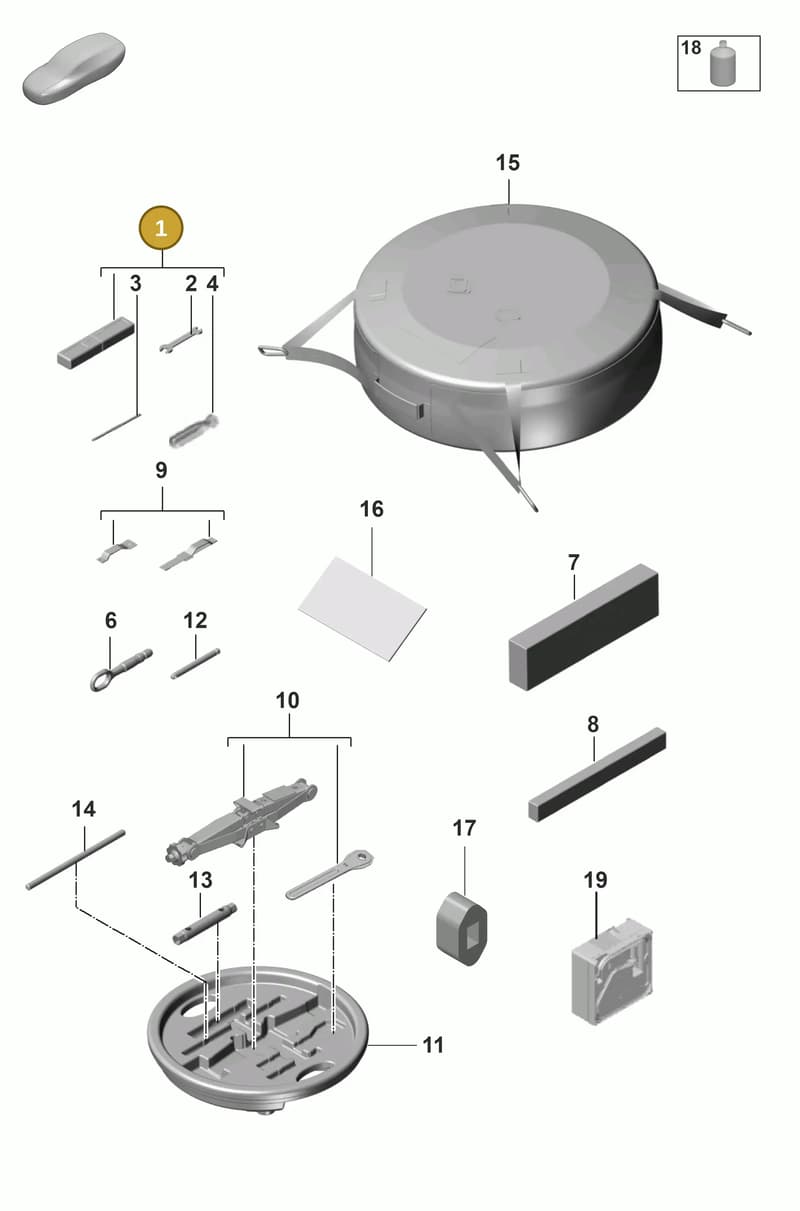 971010536AJ — Porsche Panamera (2020-2023) diagram p58001000, position 1