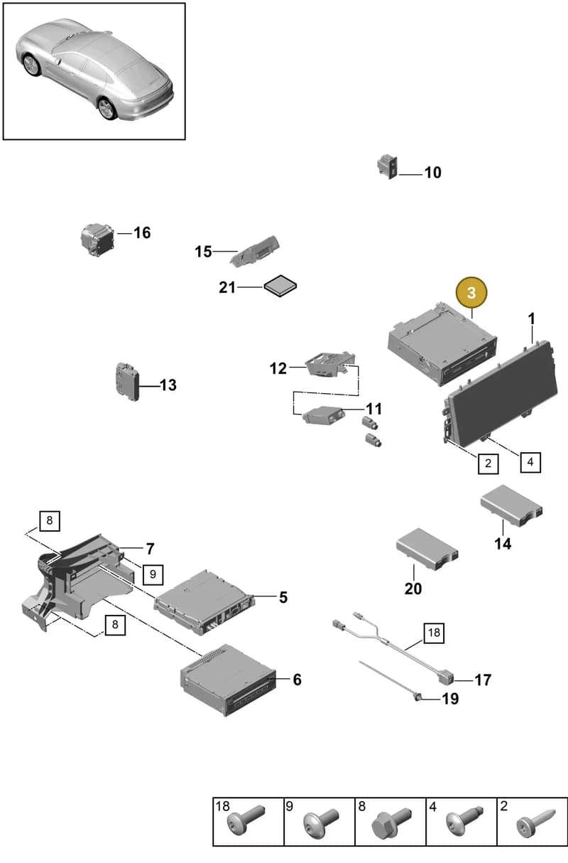 971035041RX6N3 — Porsche Panamera (2016-2020) diagram p49911000, position 3