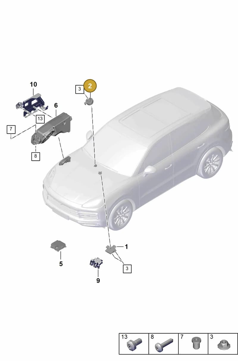 971035223S — Porsche Cayenne (2017-2023) diagram p51911030, position 2