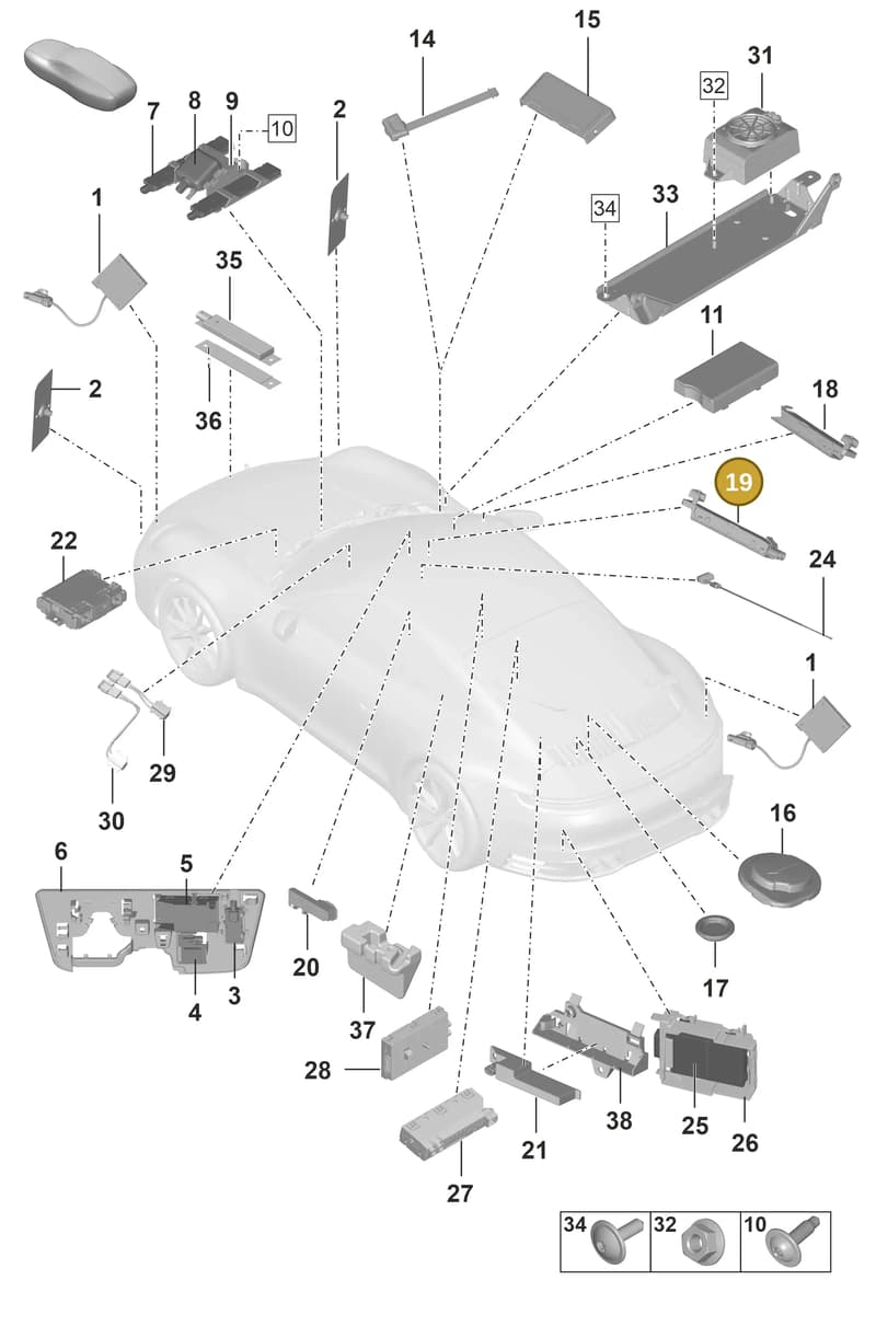 971035225B — Porsche 911 (2018-2024) diagram p53912000, position 19