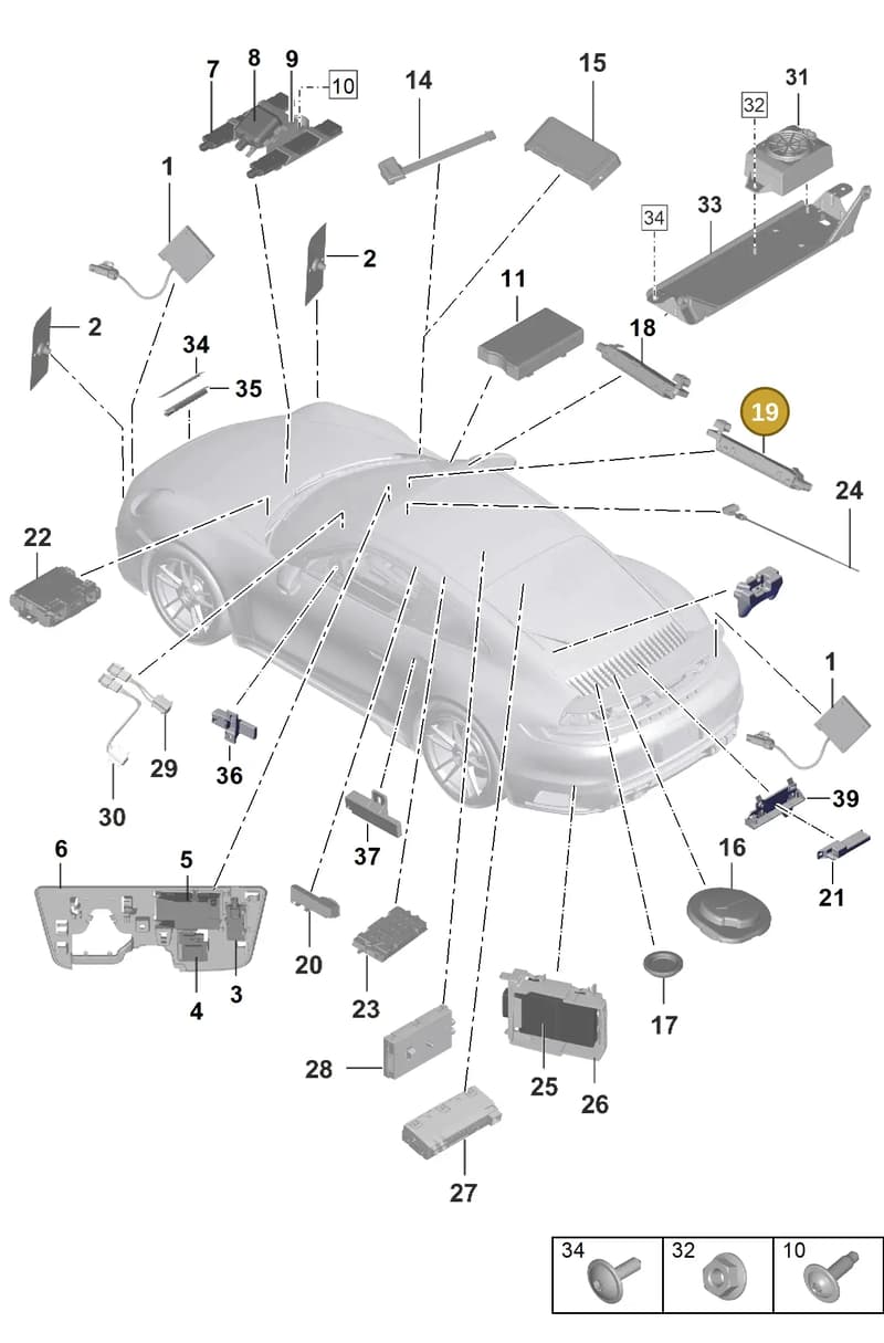 971035225B — Porsche 911 (2020-2022) diagram p57912000, position 19